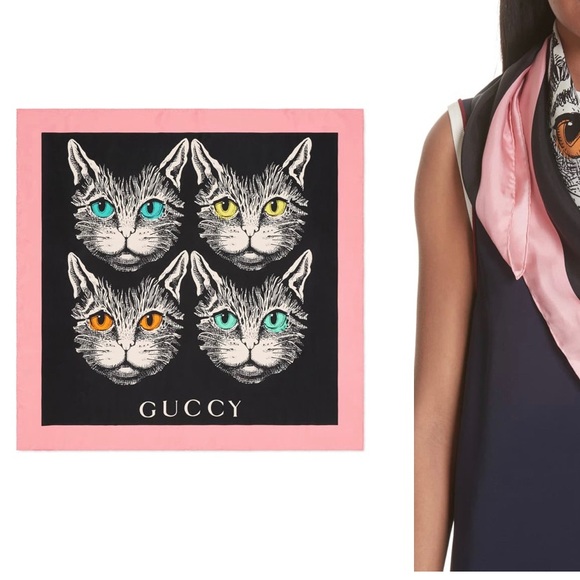 gucci cat scarf